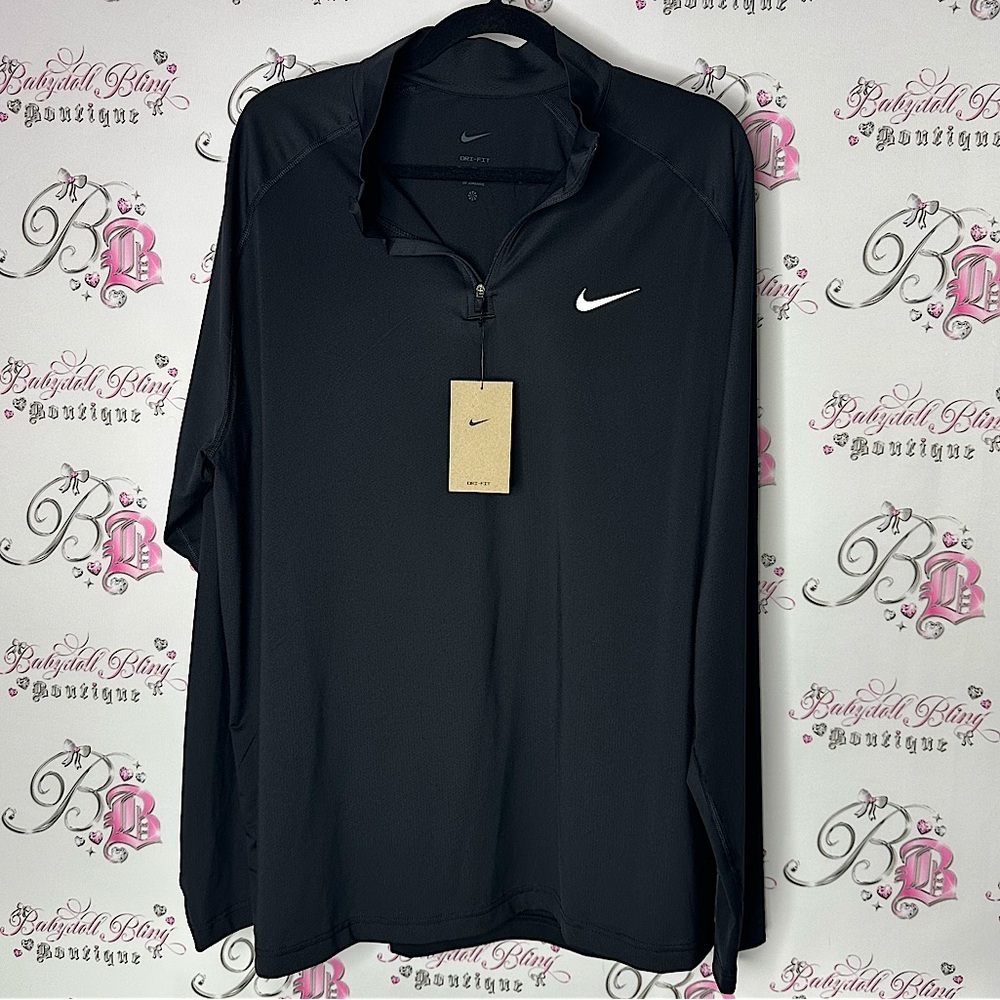 Nike Black white Quarter-Zip Pullover half zip up collar sweater long sleeve